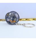 Metal Wheel Hub Brake Integrated Keychain(Black Yellow)