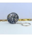 Metal Wheel Hub Brake Integrated Keychain(Black)