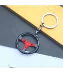 Car Steering Wheel Keychain Removable Key Pendant(Red)