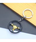 Car Steering Wheel Keychain Removable Key Pendant(Gold)