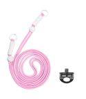 BRDRC Camera Strap Crossbody Lanyard With 1/4 inch Screw Anti-loss Rope Accessory(Pink White Knot)