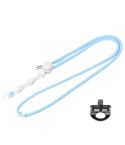 BRDRC Sport Camera Lanyard With 1/4 Inch Screw Anti-Lost Crossbody Lanyard(Light Blue Rope White Knot)