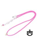 BRDRC Sport Camera Lanyard With 1/4 Inch Screw Anti-Lost Crossbody Lanyard(Pink Rope White Knot)