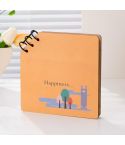 DIY Wooden Square Memorial Album Kids Growth Photo Album Cartoon Photo Book(Happiness)