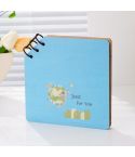 DIY Wooden Square Memorial Album Kids Growth Photo Album Cartoon Photo Book(Just For You)