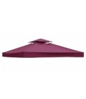 3x3m  Garden Gazebo Top Cover Canopy Replacement Top Patio Roof Awning for Outdoor Terrace, Garden Tent, Pergola(Wine Red)