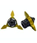 1pair QCB-034 Aluminum Alloy Dart Front Fork Cup Wheel Anti-fall Wear-resistant Decorative Cup(Gold)