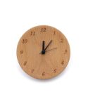 Simple Home Study Solid Wood Decorative Bedside Beech Alarm Clock(Round Borderless Numbers)