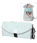 Baby Changing Diaper Pad Portable Folding Waterproof Nursing Pad, Size:One size(Light green geometry)