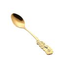Small Mini Stainless Steel Rose Flower Coffee Spoon Strring Spoon Teaspoon Tea Spoon Dessert Spoon Long Handle Tableware(Titanium Gold)