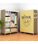 Non-woven Fabric Frame Reinforcement Wardrobe DIY Assembly Storage Organizer Detachable Clothing Furniture Shelf(Bike)
