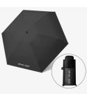 Mini Portable Umbrella Rain Women Windproof Durable 5 Folding Sun Umbrellas(Black)