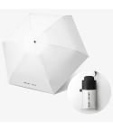Mini Portable Umbrella Rain Women Windproof Durable 5 Folding Sun Umbrellas(White)
