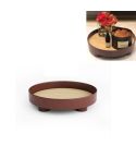 Multifunctional Storage Fruit Tray Cup Perfume Debris Desktop Decoration Plate Tray(Dark Red)