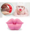 3 PCS Newborn Pacifier Red Lips Dummy Pacifiers Funny Silicone Baby Nipples Teether Soothers Pacifier(Pink)