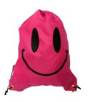 Smiling Shoulder Bag With Drawstring Waterproof Pack(Rose Red)