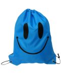 Smiling Shoulder Bag With Drawstring Waterproof Pack(Blue)