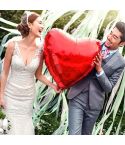 32 Inch Heart Shape Inflatable Foil Balloons Helium Balloon Birthday Party Wedding Decoration, Size: 75cm(Red)