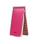 Ultra-thin Wallet Multi-card Position Multi-function Card Package Wallet(Rose Red)