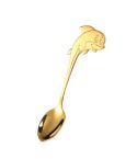 2 PCS Stainless Steel Dolphin Shape Cartoon Coffee Stirring Spoon Ice Cream Spoon Child Feeding Spoon(Gold)