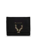 Fashionable Frosted Fawn Short Style Women Bag Multi-card Pocket Purse(Black)