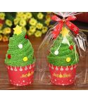 Christmas Creative Cake Towel Gift Washcloth Christmas Cute Towel Presents(Christmas Tree)
