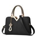 Summer Female Phone Pocket Zipper Handbags Flap Leather Shoulder Crossbody Bags(Black)