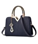 Summer Female Phone Pocket Zipper Handbags Flap Leather Shoulder Crossbody Bags(Dark Blue)