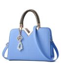 Summer Female Phone Pocket Zipper Handbags Flap Leather Shoulder Crossbody Bags(Light Blue)