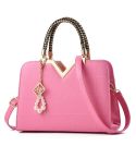 Summer Female Phone Pocket Zipper Handbags Flap Leather Shoulder Crossbody Bags(Pink)