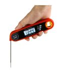 Foldable Probe Waterproof Food Thermometer Kitchen Barbecue Fast Temperature Measurement Digital Display Electronic Thermometer(Red)