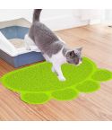 PVC Claw Shaped Cat Litter Mat Pet Placemat Anti-skid Floor Mat Pet Supplies(Yellow Green)