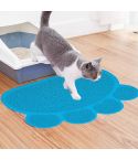 PVC Claw Shaped Cat Litter Mat Pet Placemat Anti-skid Floor Mat Pet Supplies(Light Blue)