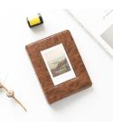 3 inch Colorful Starry Series PU Cover Album Photo Movie Ticket Storage Collection Photo Album Book(Vintage Dark Brown)