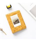 3 inch Colorful Starry Series PU Cover Album Photo Movie Ticket Storage Collection Photo Album Book(Retro Yellow)