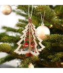 3D Christmas Wooden Pendant Christmas Tree Ornament DIY Santa Xmas Tree Decoration(Christmas tree)
