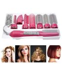 8 in 1 Professional Hair Dryer Hair Curler for Hotel Travel With Comb Powerful Hairdryer(Rose red)
