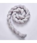 2M  Pure Color Weaving Knot for Infant Room Decor Crib Protector Newborn Baby Bed Bumper Bedding Accessories(Grey)