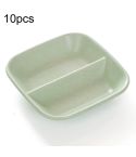 10pcs Kitchen Accessories 2 In 1 Seasoning Sauce Dishes Wheat Straw Salad Saucer Bowl(Green)