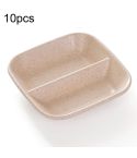 10pcs Kitchen Accessories 2 In 1 Seasoning Sauce Dishes Wheat Straw Salad Saucer Bowl(Wheat color)