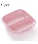 10pcs Kitchen Accessories 2 In 1 Seasoning Sauce Dishes Wheat Straw Salad Saucer Bowl(Pink)