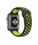 For Apple Watch Ultra 49mm&Watch Ultra 2 49mm / Series 10 46mm / 9&8&7 45mm / SE 3&SE 2&6&SE&5&4 44mm / 3&2&1 42mm Fashionable Classical Silicone Sport Watch Band(Black Yellow)