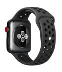 For Apple Watch Ultra 49mm&Watch Ultra 2 49mm / Series 10 46mm / 9&8&7 45mm / SE 3&SE 2&6&SE&5&4 44mm / 3&2&1 42mm Fashionable Classical Silicone Sport Watch Band (Black)