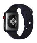 For Apple Watch Ultra 49mm&Watch Ultra 2 49mm / Series 10 46mm / 9&8&7 45mm / SE 3&SE 2&6&SE&5&4 44mm / 3&2&1 42mm Fashionable Classical Silicone Sport Watch Band (Blue Black)