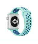 For Apple Watch Ultra 49mm&Watch Ultra 2 49mm / Series 10 46mm / 9&8&7 45mm / SE 3&SE 2&6&SE&5&4 44mm / 3&2&1 42mm Fashionable Classical Silicone Sport Watch Band(Green Blue)