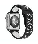 For Apple Watch Ultra 49mm&Watch Ultra 2 49mm / Series 10 46mm / 9&8&7 45mm / SE 3&SE 2&6&SE&5&4 44mm / 3&2&1 42mm Fashionable Classical Silicone Sport Watch Band(Black White)