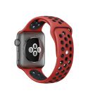 For Apple Watch Ultra 49mm&Watch Ultra 2 49mm / Series 10 46mm / 9&8&7 45mm / SE 3&SE 2&6&SE&5&4 44mm / 3&2&1 42mm Fashionable Classical Silicone Sport Watch Band(Red Black)