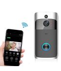 M4 720P Smart WIFI Ultra Low Power Video PIR Visual Doorbell with 3 Battery Slots,Support Mobile Phone Remote Monitoring & Night Vision & 166 Degree Wide-angle Camera Lens (Black)