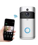 M4 720P Smart WIFI Ultra Low Power Video PIR Visual Doorbell with 3 Battery Slots,Support Mobile Phone Remote Monitoring & Night Vision & 166 Degree Wide-angle Camera Lens (Silver)