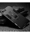 PC + TPU Shockproof Protective Case with Magnetic Ring Holder for Xiaomi Mi 8 Lite (Black)